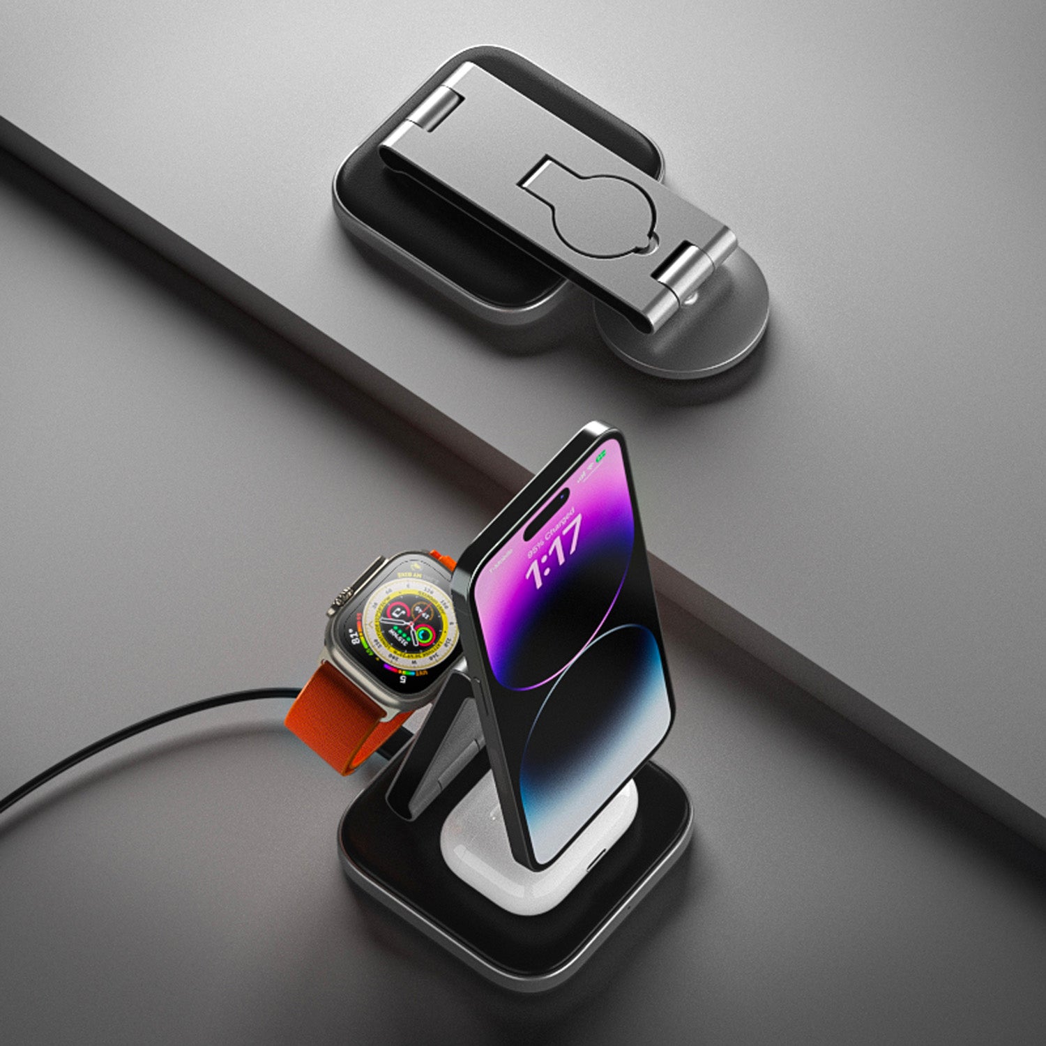 Cargador plegable 3 en 1 Qi2