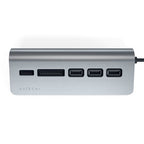 HUB USB 3.0 de Aluminio Type-C y Lector de Tarjetas Gris Espacial