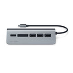 HUB USB 3.0 de Aluminio Type-C y Lector de Tarjetas Gris Espacial