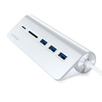 Hub USB-C de Aluminio y Lector de Tarjetas Plata