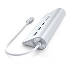 Hub USB-C de Aluminio y Lector de Tarjetas Plata