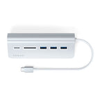 Hub USB-C de Aluminio y Lector de Tarjetas Plata