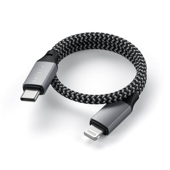 Cable USB-C a Lightning (0,25 m) Gris