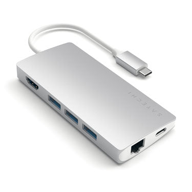 Concentradores USB-C 4K y Ethernet V2 Plata