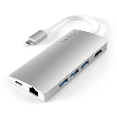 Concentradores USB-C 4K y Ethernet V2 Plata