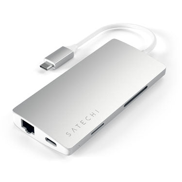 Concentradores USB-C 4K y Ethernet V2 Plata