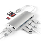 Concentradores USB-C 4K y Ethernet V2 Plata