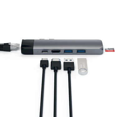 Hub Type-C Pro con Ethernet y HDMI 4K Gris Espacial