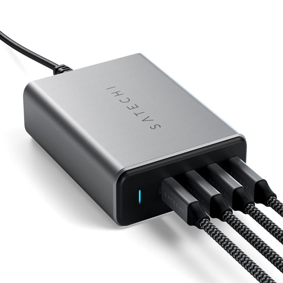 Cargador 165W USB-C 4 puertos PD GaN Gris Espacial