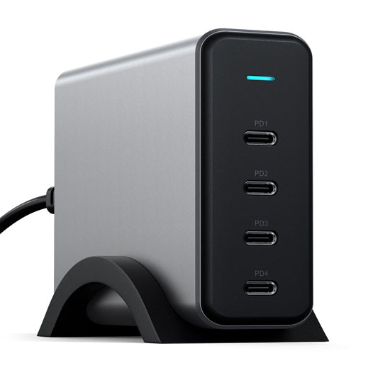 Cargador 165W USB-C 4 puertos PD GaN Gris Espacial