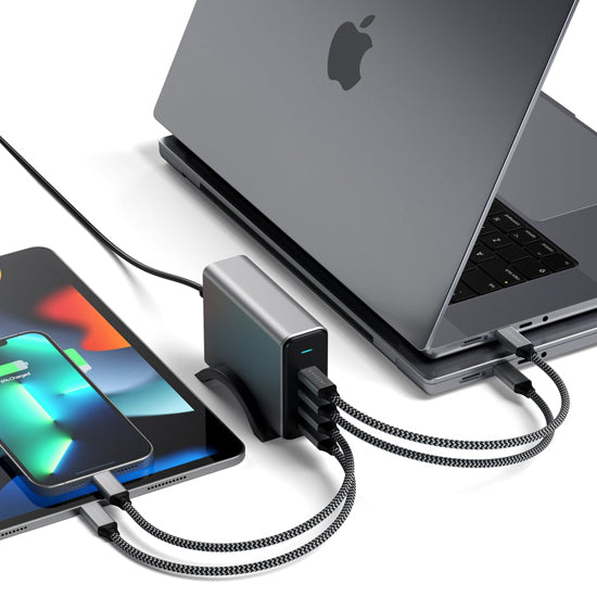 Cargador 165W USB-C 4 puertos PD GaN Gris Espacial