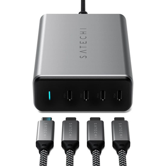 Cargador 165W USB-C 4 puertos PD GaN Gris Espacial