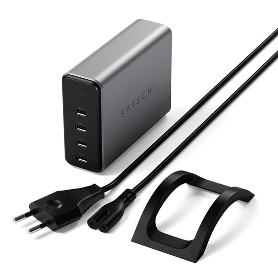 Cargador 165W USB-C 4 puertos PD GaN Gris Espacial