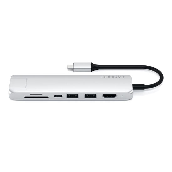 Adaptador USB-C Slim con Ethernet Plata