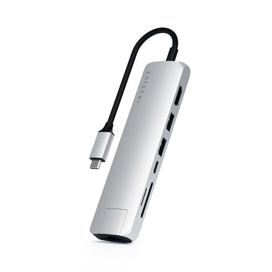 Adaptador USB-C Slim con Ethernet Plata
