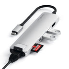 Adaptador USB-C Slim con Ethernet Plata