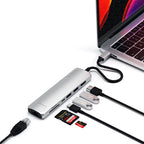 Adaptador USB-C Slim con Ethernet Plata