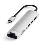 Adaptador USB-C Slim con Ethernet Plata