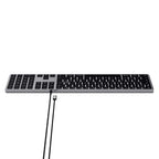 Teclado Slim W3 con cable USB-C AZERTY - Space Grey