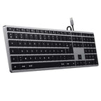 Teclado Slim W3 con cable USB-C AZERTY - Space Grey