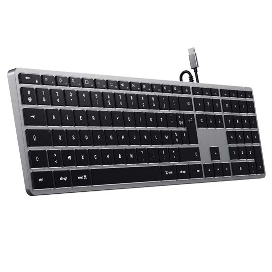 Teclado Slim W3 con cable USB-C AZERTY - Space Grey