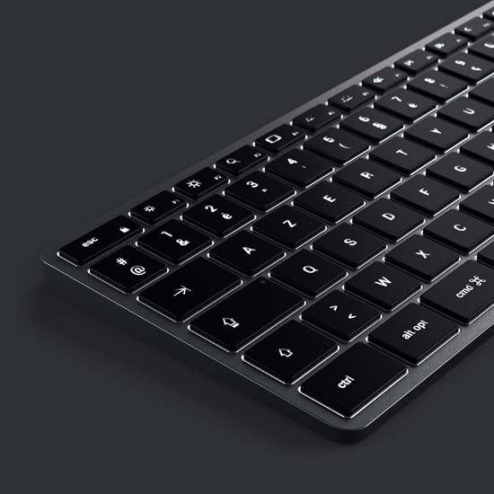 Teclado Slim W3 con cable USB-C AZERTY - Space Grey