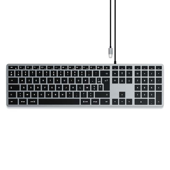 Teclado Slim W3 con cable USB-C AZERTY - Space Grey