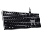 Teclado Slim W3 con cable USB-C QWERTY - Space Gray