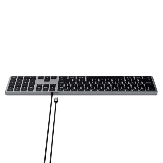 Teclado Slim W3 con cable USB-C QWERTY - Space Gray
