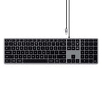 Teclado Slim W3 con cable USB-C QWERTY - Space Gray