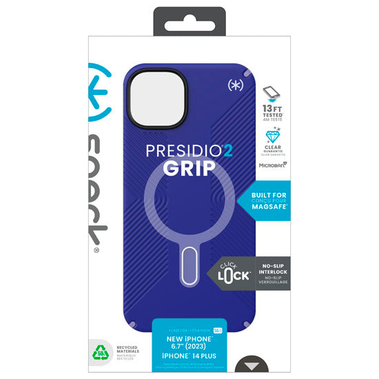 Presidio2 Grip Click-Lock iPhone 15 Plus/14 Plus Future Blue/Purple