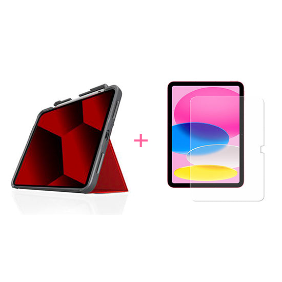 Bundle Dux Plus STM EDU Rojo + cristal MW para iPad 10.9 & 11
