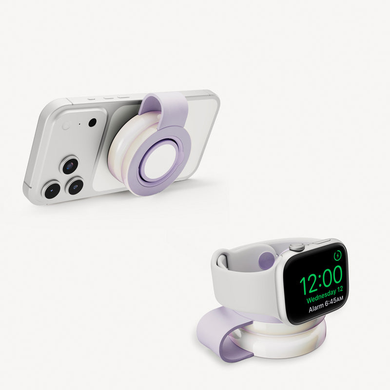 Butterfly SE 2 en 1 Qi2 MagSafe Cargador Iridiscente