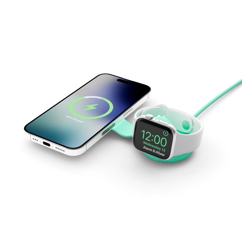 Butterfly SE 2-en-1 Qi2 MagSafe Cargador Translucend Mint