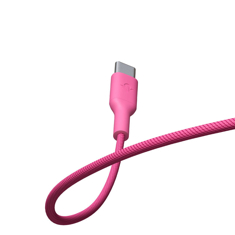 Cable CableStay USB-C (1,5 m) con base con peso Fucsia