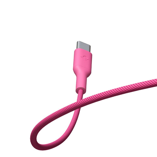 Cable CableStay USB-C (1,5 m) con base con peso Fucsia