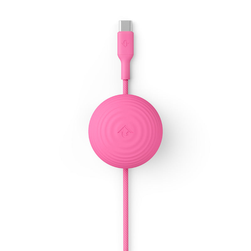 Cable CableStay USB-C (1,5 m) con base con peso Fucsia