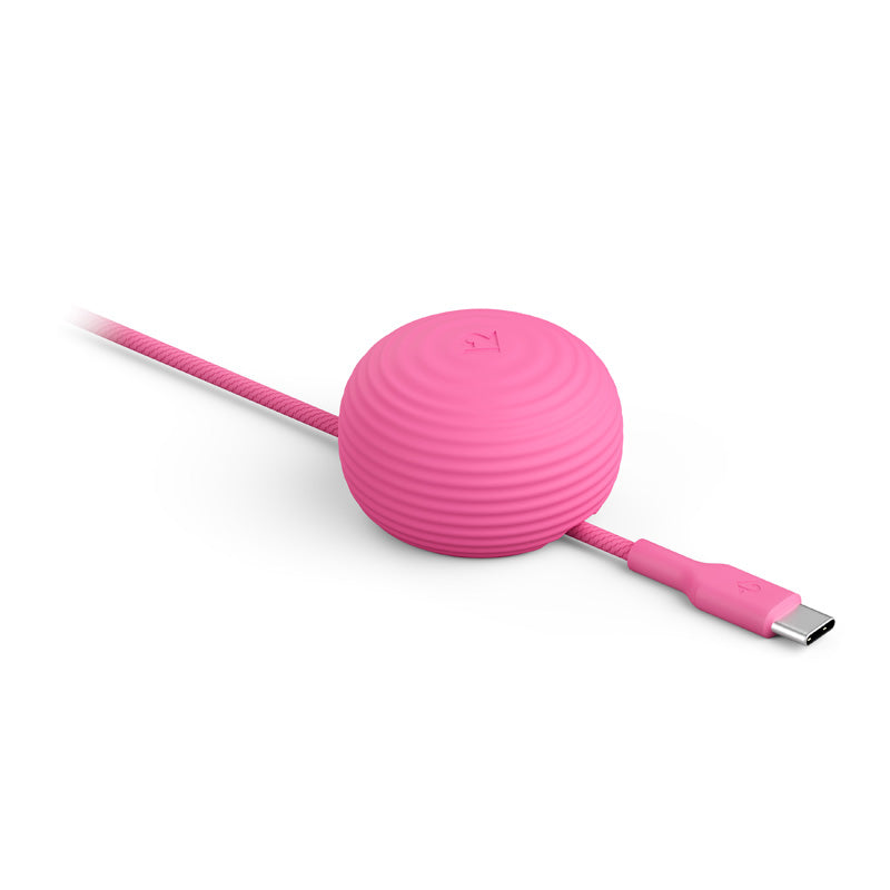 Cable CableStay USB-C (1,5 m) con base con peso Fucsia