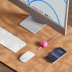 Cable CableStay USB-C (1,5 m) con base con peso Fucsia