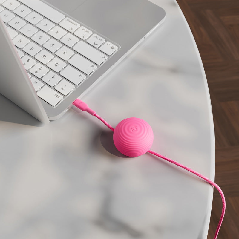Cable CableStay USB-C (1,5 m) con base con peso Fucsia
