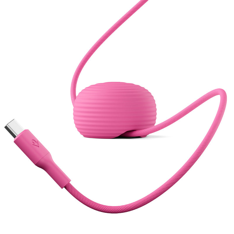 Cable CableStay USB-C (1,5 m) con base con peso Fucsia