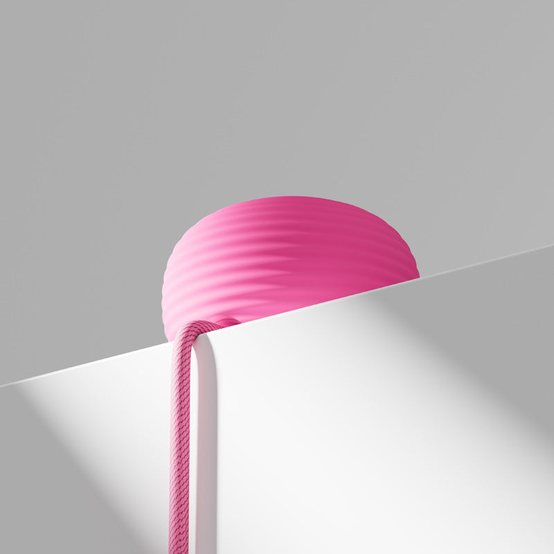Cable CableStay USB-C (1,5 m) con base con peso Fucsia