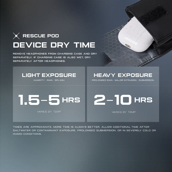 Funda de rescate para auriculares inalámbricos - DRYOUT® Active Moisture-Removal Technology™