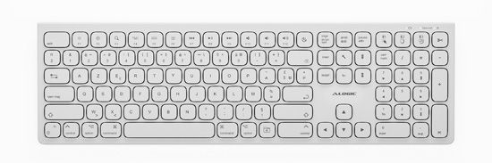 Teclado inalámbrico recargable USB-C Echelon AZERTY Blanco - A-LOGIC