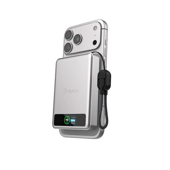 SolidSafe™ 10.000mAh Solid-State Magnetic Power Bank Silver - BMX