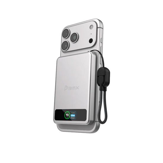 SolidSafe™ 5000mAh Solid-State Magnetic Power Bank Silver - BMX