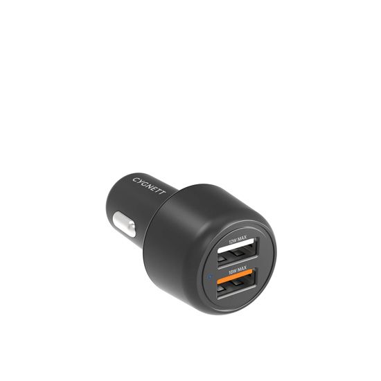 CarPower Cargador de Coche 30W Doble Puerto USB-A Negro - Cygnett
