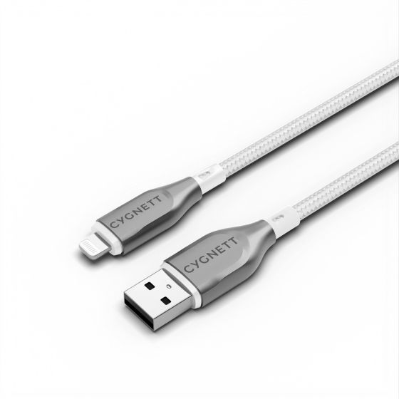 Cable Armoured Lightning a USB-A (1 m) Blanco - Cygnett