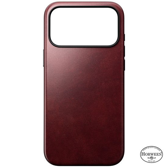 Funda de piel Modern Horween iPhone 17 Pro Max Burgundy - Nomad