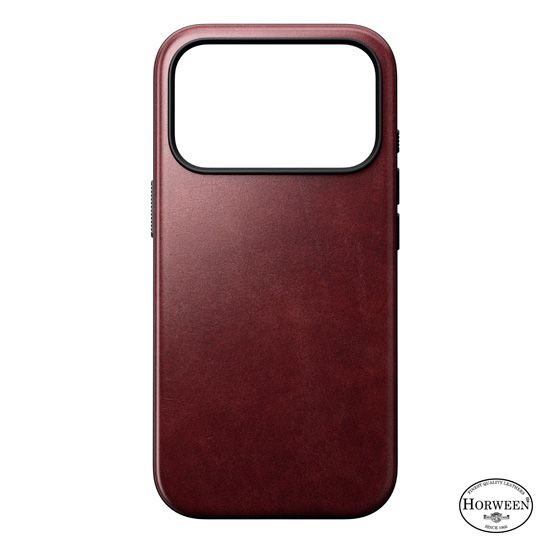 Funda de piel Modern Horween iPhone 17 Pro Burgundy - Nomad